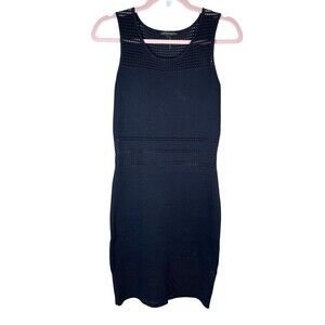 Alberto Makali Dress Women’s Med Black Bodycon‎ Sleeveless Open Knit Detail Mini